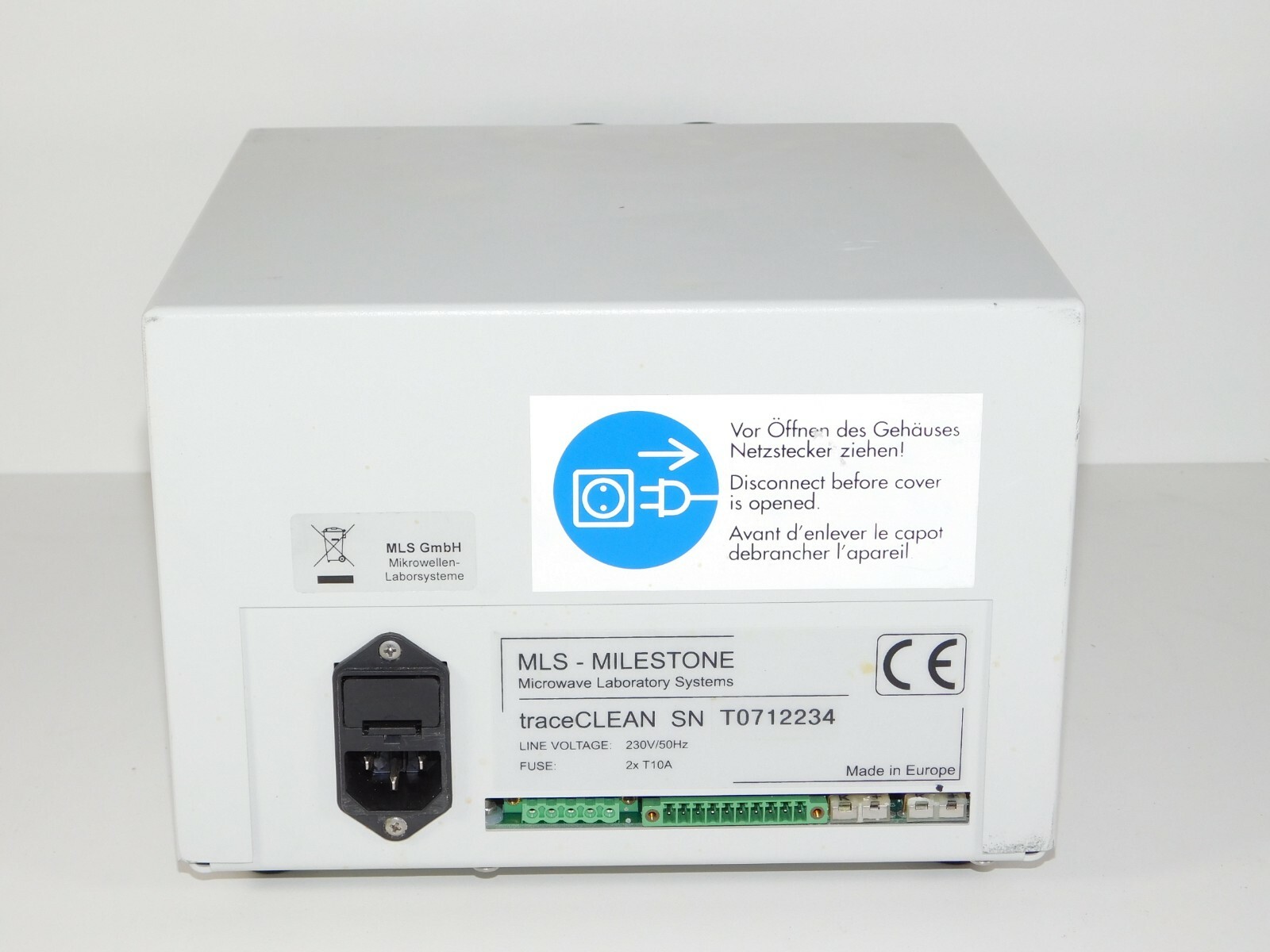 MLS Milestone TraceCLEAN Steam Cleaning Microwave Lab Test System Control Box