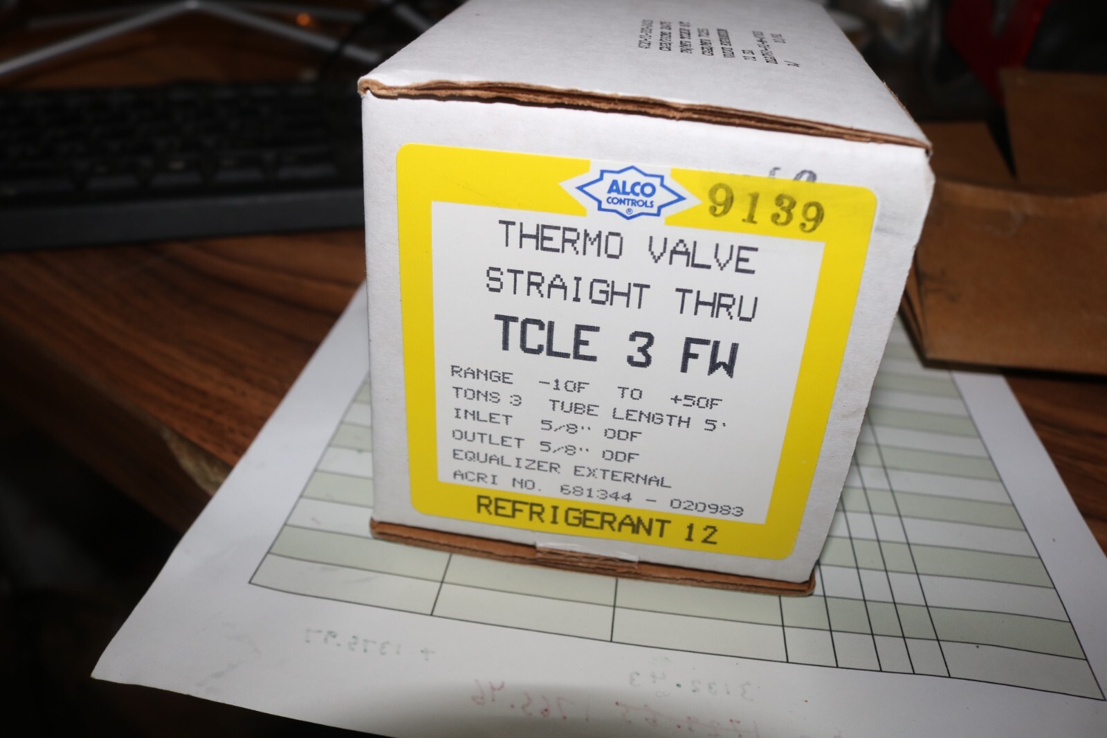 NOS ALCO TCLE 3 HW expansion valve – 10 to 50 F 3 ton 5 ft tube refrigeration