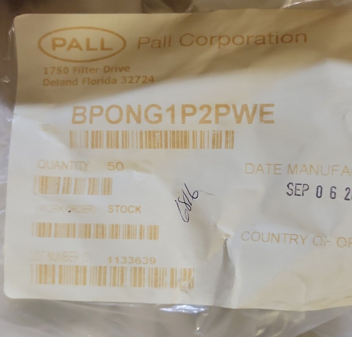 PALL OEM | FSI Polyweld BPONG1P2PWE Poly 1 Micron 1u Filter | NEW CASE of 50
