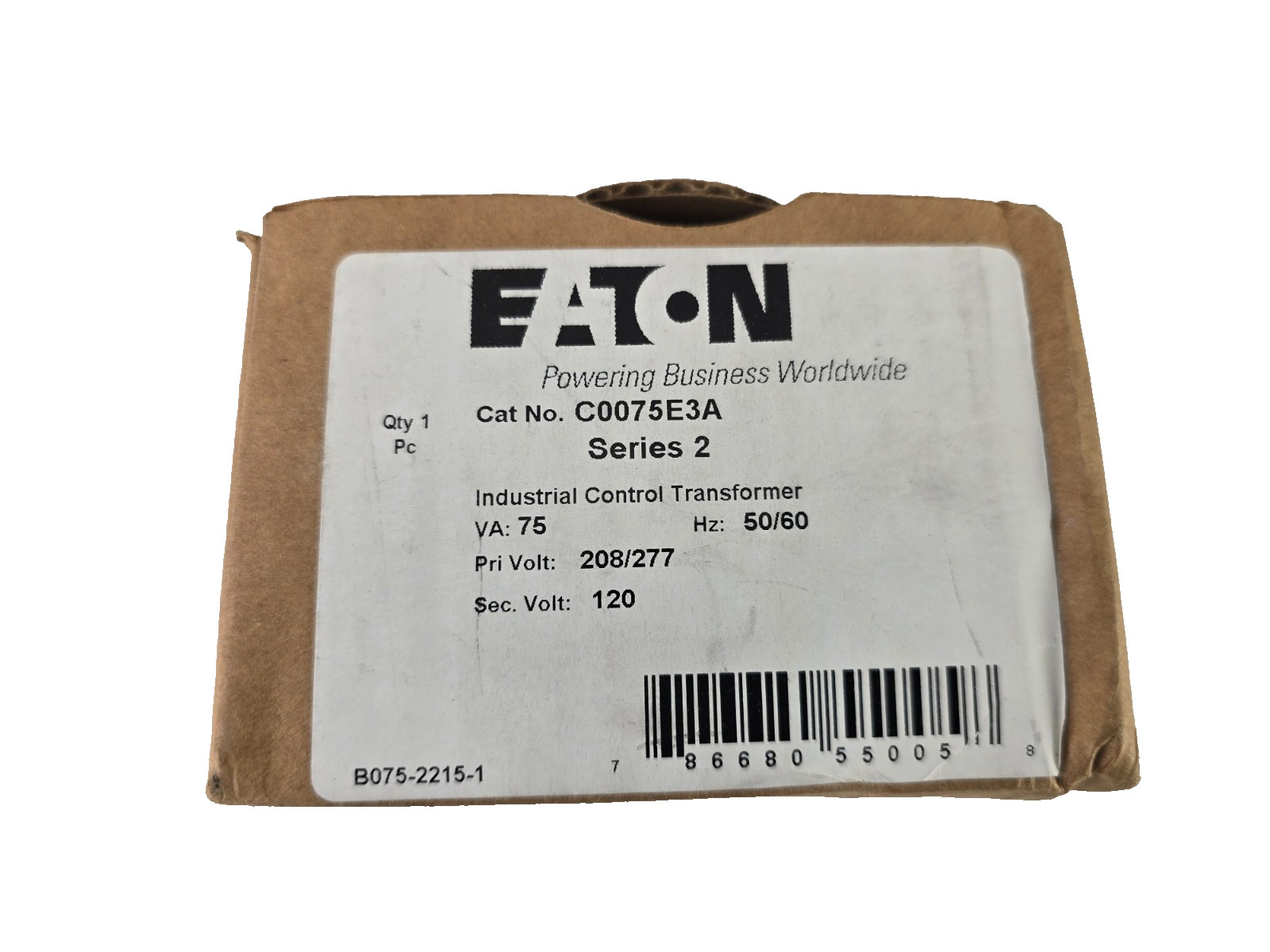 Eaton Cutler Hammer 75VA Type MTE Control Transformer C0075E3A