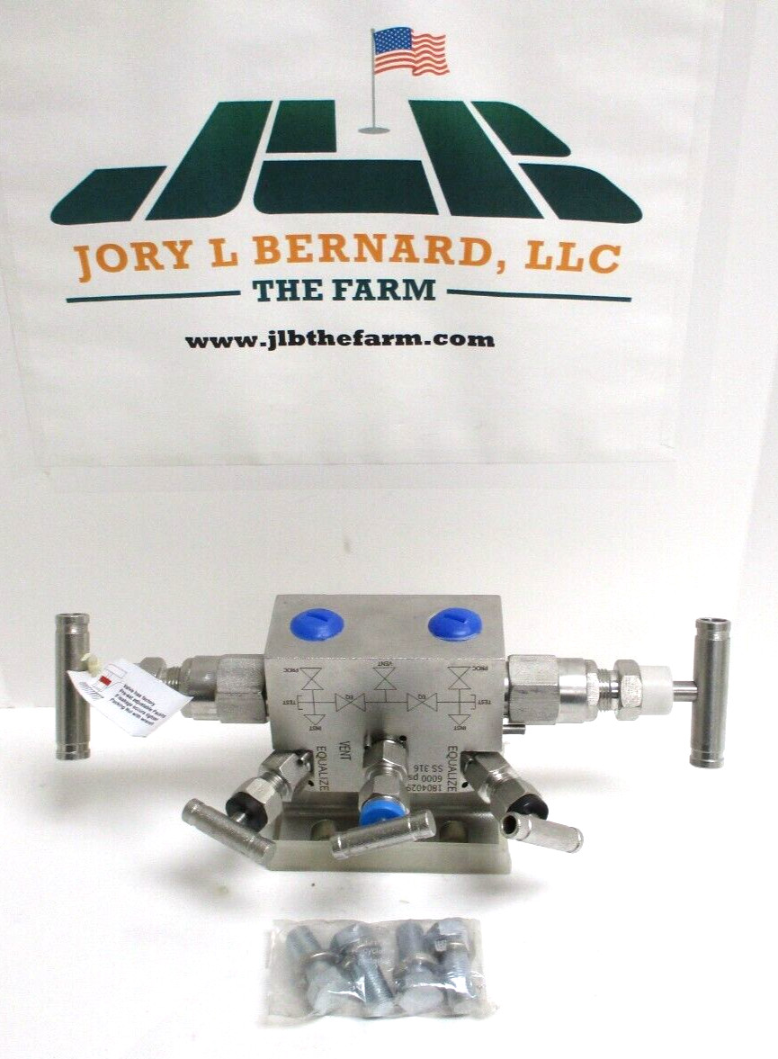 ASEA BROWN, 1804029-001, 5-VALVE MANIFOLD, 6000 PSI, w/ MOUNTING BOLTS, SURPLUS