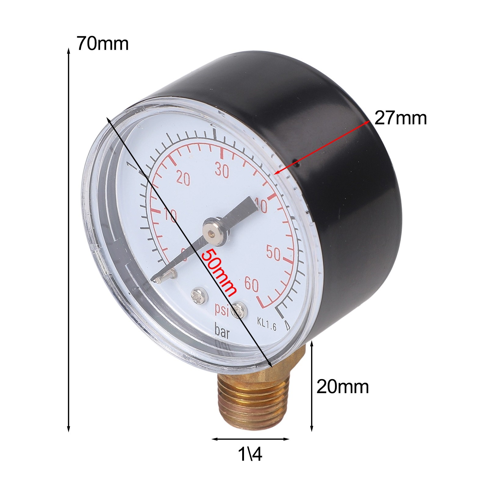 Stainless Steel 14in Pressure Gauge for Industrial HVAC Plumbing 0 4 Bar