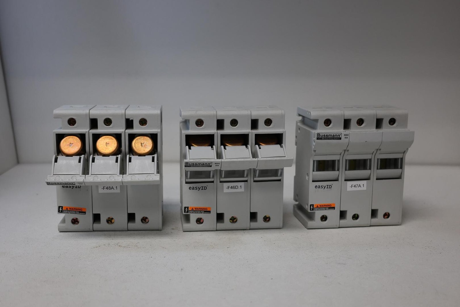 (Lot of 3)Bussmann CH30J3 Modular fuse holder– 30A, 600V, 3-Pole GHA-179