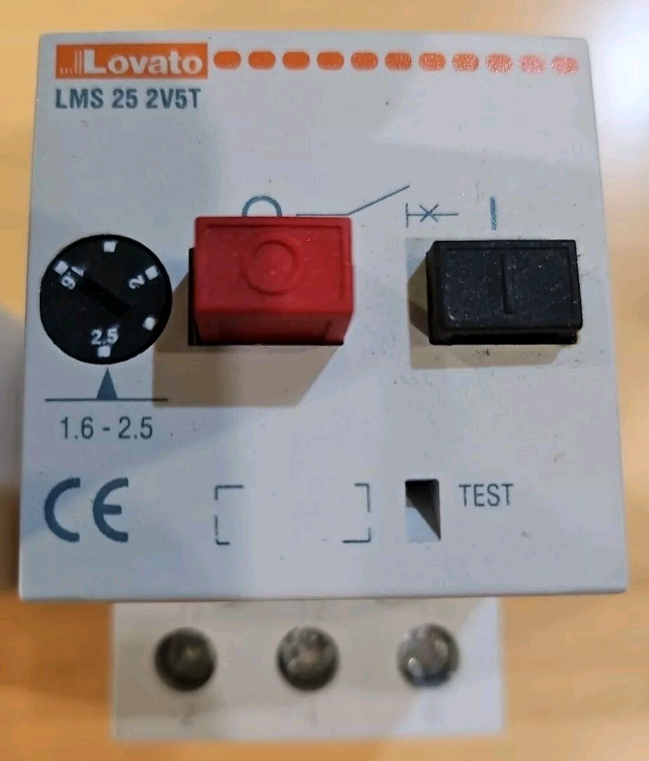 New Lovato 11 LMS 25 2V5T MANUAL MOTOR PROTECTOR 11LMS252V5T 1.6-2.5A ELECTRICAL