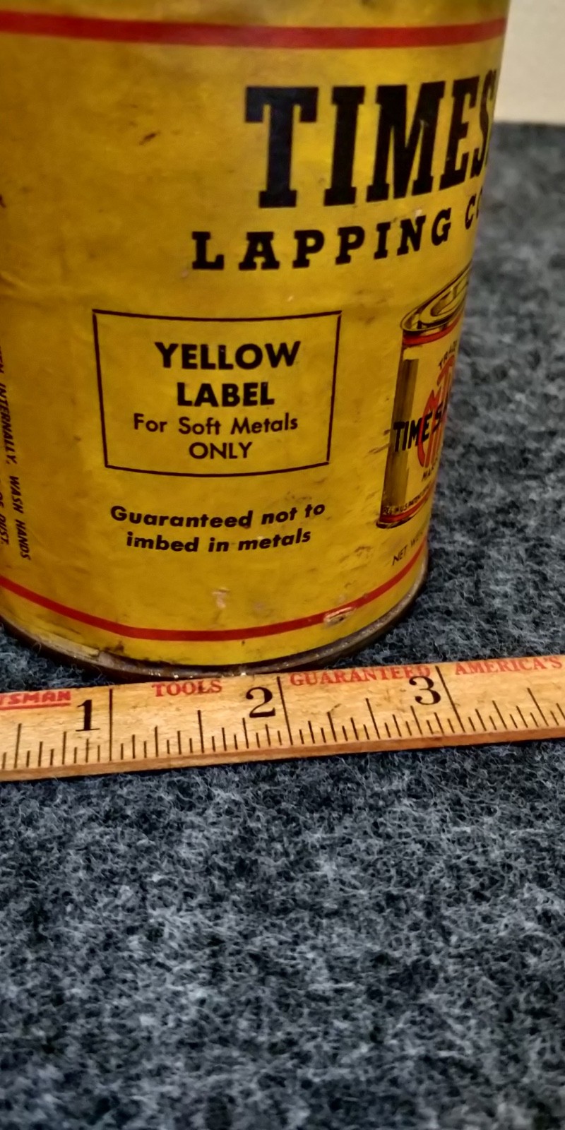 FULL CAN new old stock TIMESAVER LAPPING COMPOUND YELLOW LABEL 60N MEDUIM