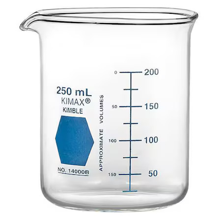 Kimble Chase 14000B-150 Colorware Beaker, Borosilicate Glass, Low Form, 150 Ml