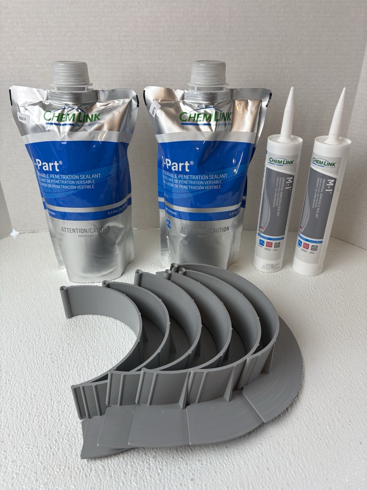 Chem Link F1350GR Penetration Seal 6″ Round E-Curb System Kit (2) 1/2 gallon NIB