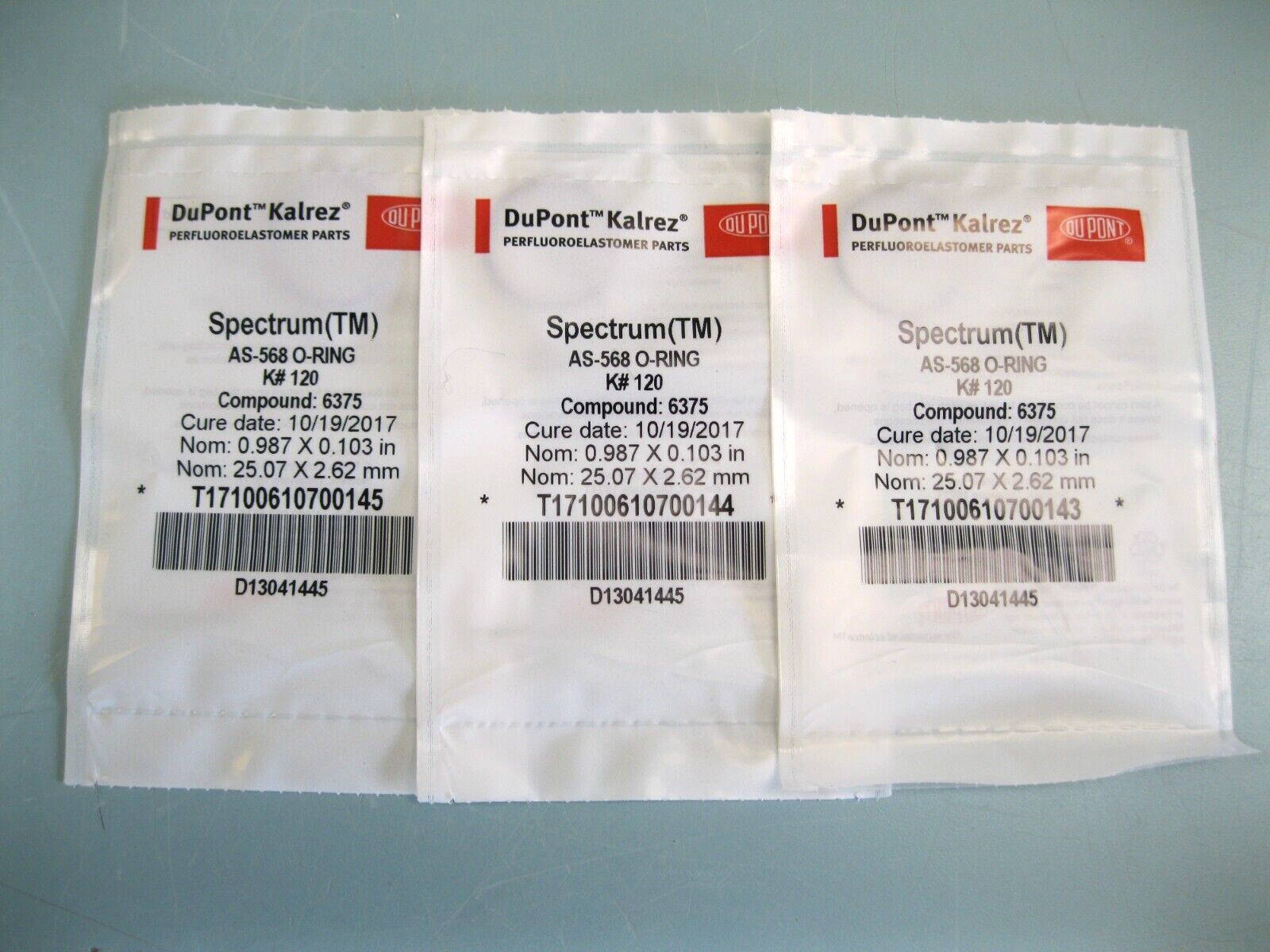 NEW Lot (3) Sealed DuPont Kalrez Spectrum K#120 Compound 6375 O-Ring L15