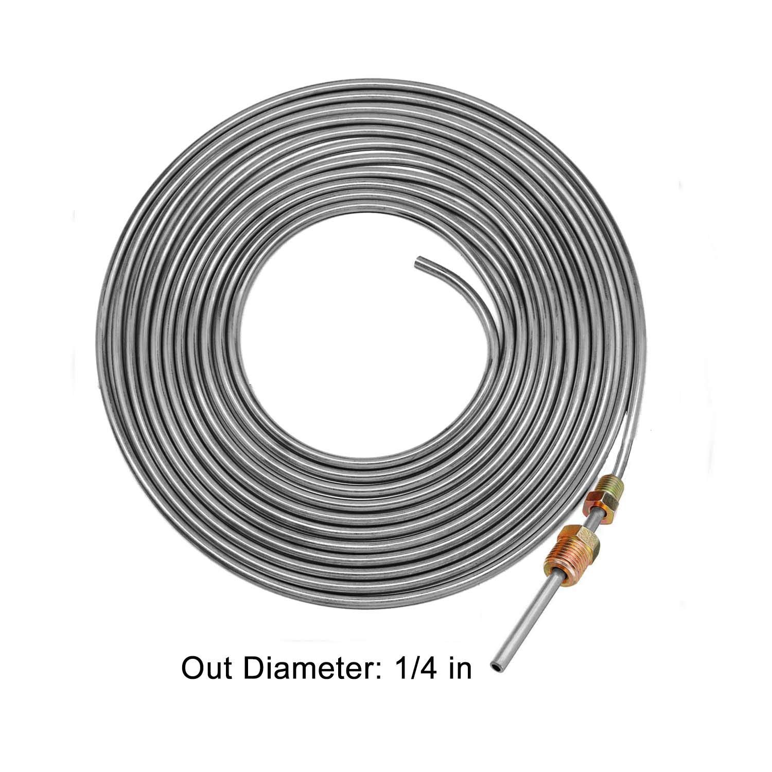 Zinc Coated Flexible Brake Tubing 25 ft 1/4″ Roll Upgraded Brake Line Kit