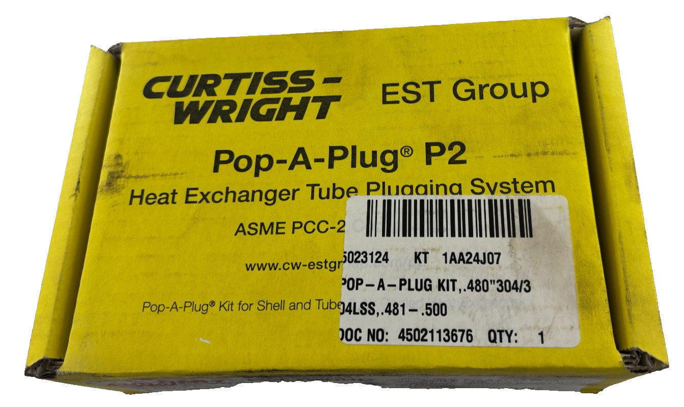 Curtiss-Wright Pop-A-Plug P2 Kit P2-480-E Tube Plugging System (Box of 10)