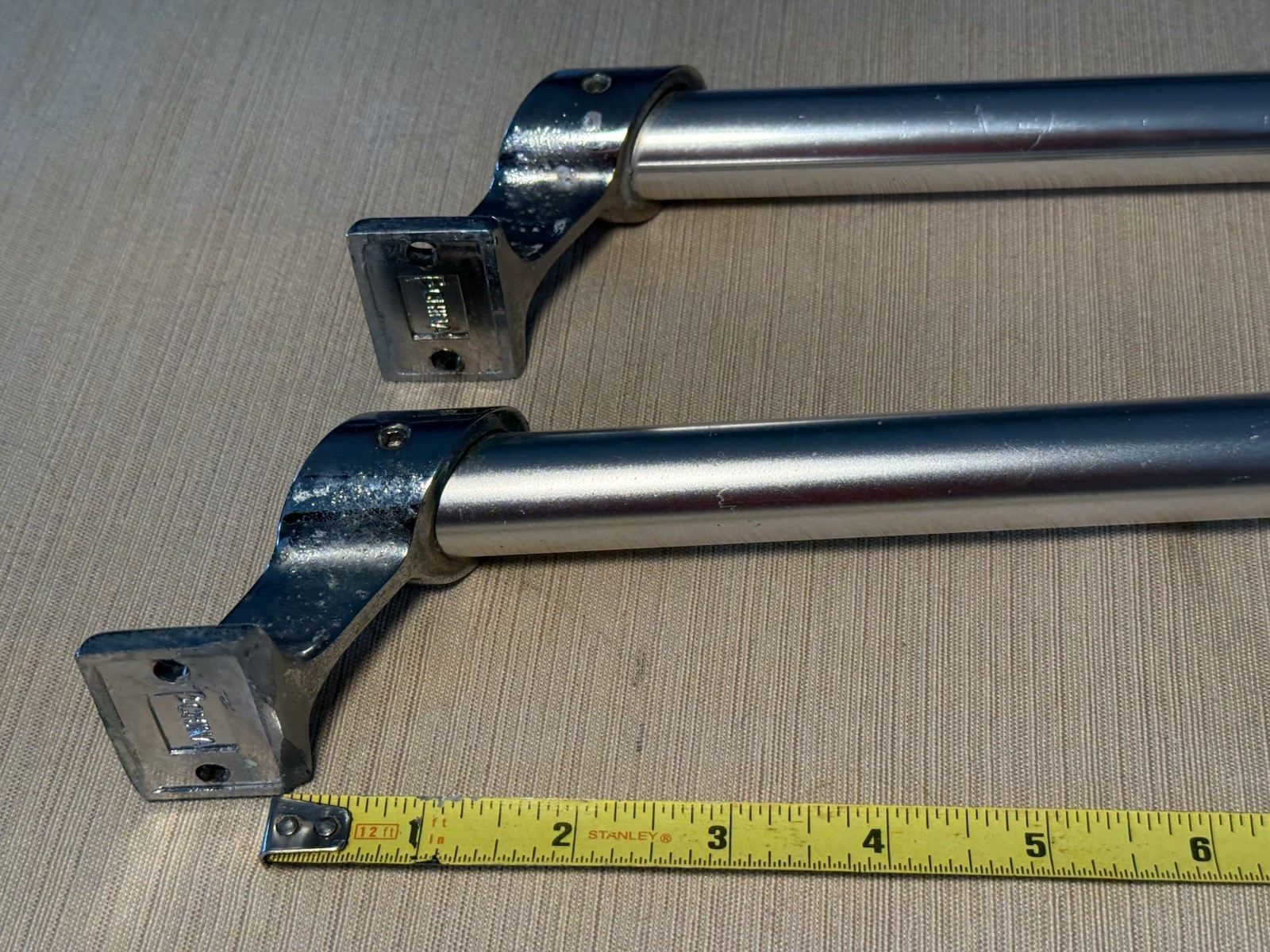 Vintage Boat Grab Handle Aluminum & Chrome Metal Marine Hand Rail Yacht RV Truck