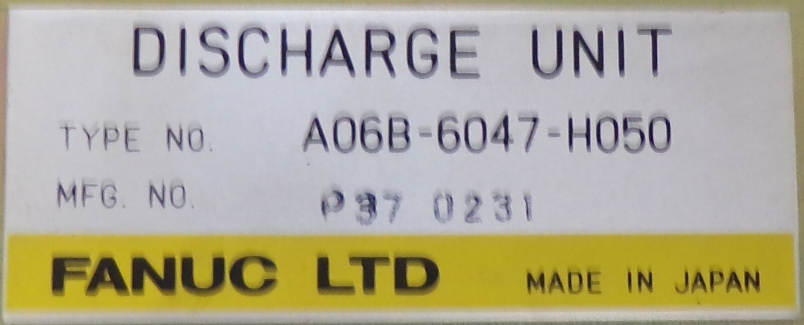 FANUC, DISCHARGE UNIT, A06B-6047-H050