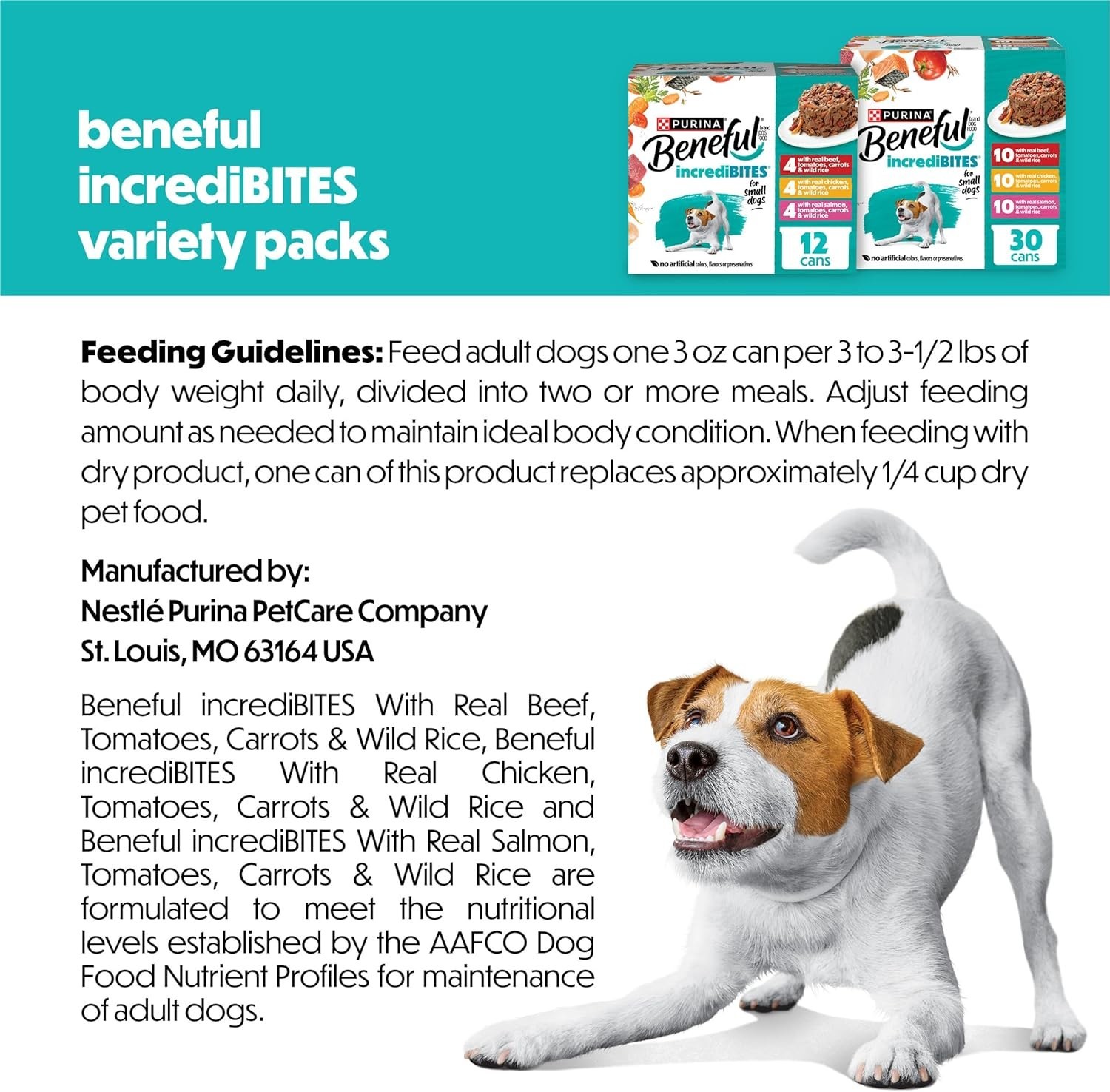 Purina Beneful IncrediBites Small Breed Wet Dog Food Variety Pack 30x3oz Cans