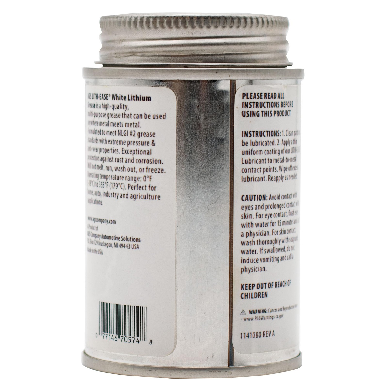 AGS Automotive Solutions Lith-Ease White Lithium Grease, 4oz. Brush Top 4oz