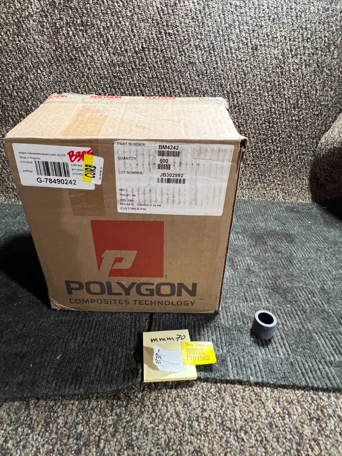 (Box of 500) Polygon Composites Technology BM4242 Mild Steel Forged Bush Felt