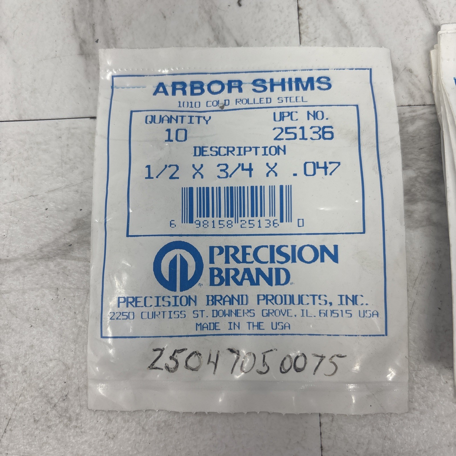 Arbor Shims Low Carbon Steel 25136 (10) Packs of 10