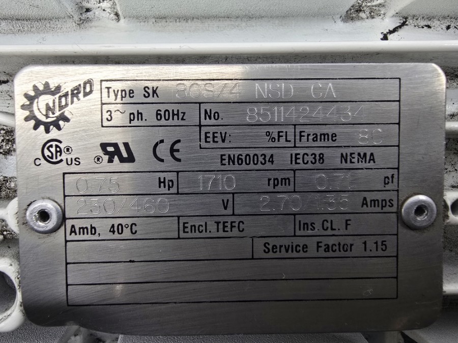 NORD SK80S/4NSD-CA 230/460V 2.70/1.35A (AS PICTURED) NSNP