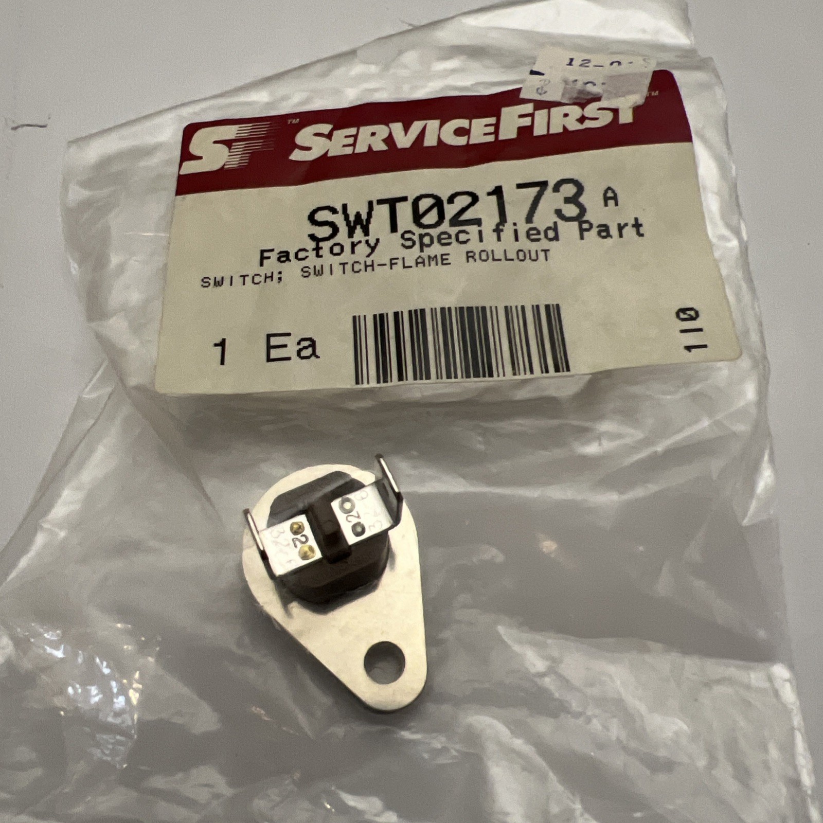Service First SWT02173 Switch, Flame Rollout Manual Reset for ADC/ADD Furnaces