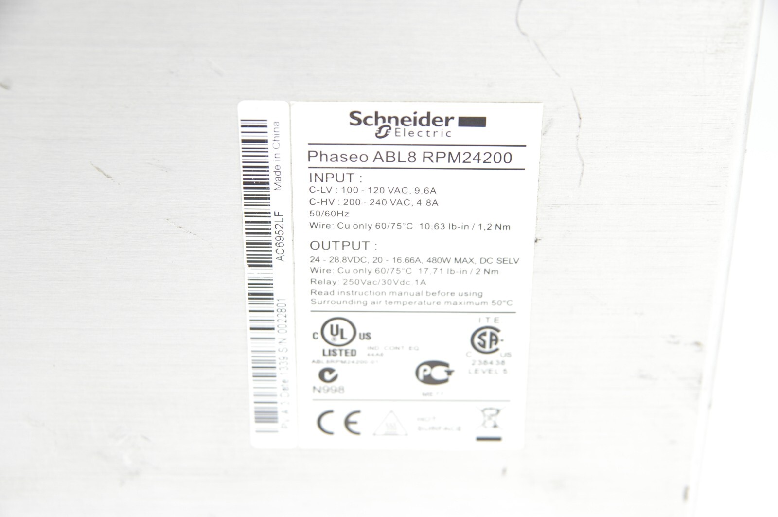 Schneider Electric ABL8RPM24200 ABL8 RPM24200 Power Supply Module