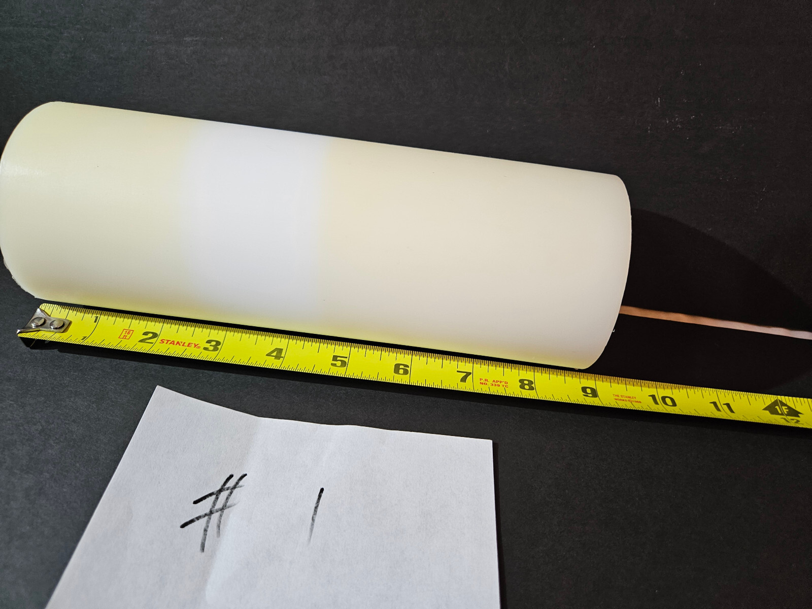 White Nylon Plastic Round Tube Cylinder Pipe Length 8 3/4″ OD 3 1/8 ID 1.85. #1