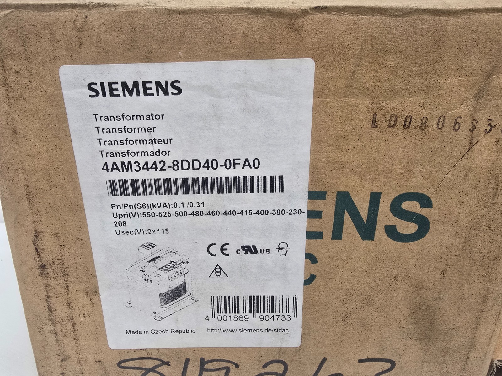NEW IN BOX! SIEMENS ISOLATION TRANSFORMER 4AM3442-8DD40-0FA0