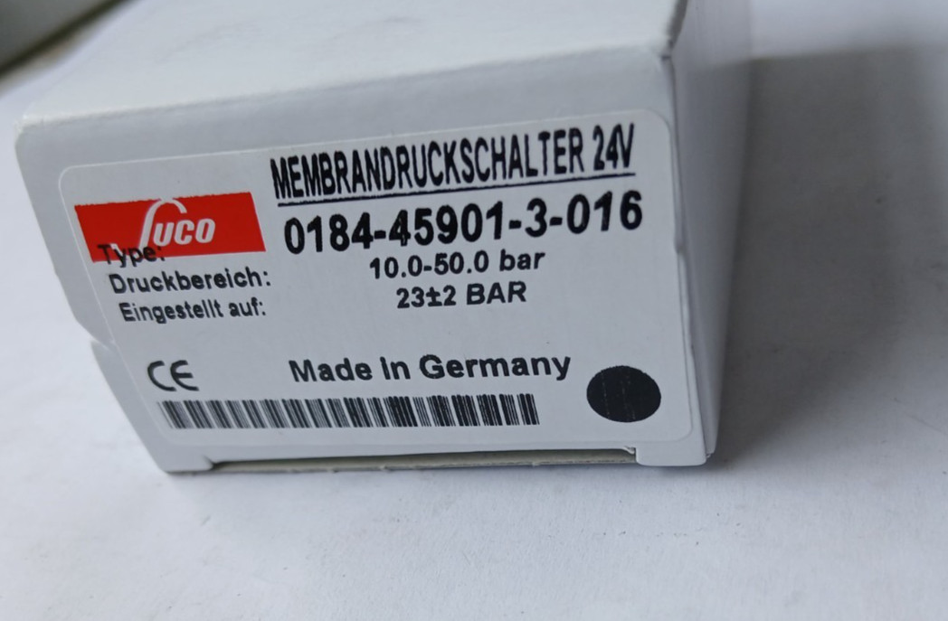 NIB SUCO 0184-45901-3-016 PRESSURE SWITCH (BR4A.6B6)(BR4A.6B8)(BR6.6B27)