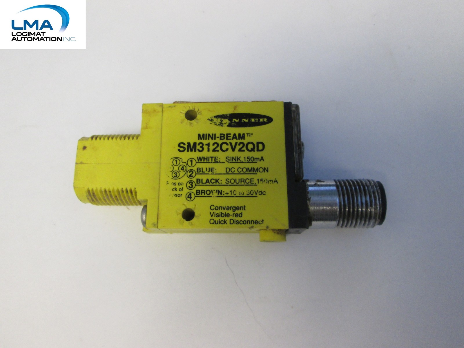 SM312CV2QD PHOTOELECTRIC SENSOR MINI-BEAM BANNER 10-30VDC 150mA QUICK-DISCONNECT