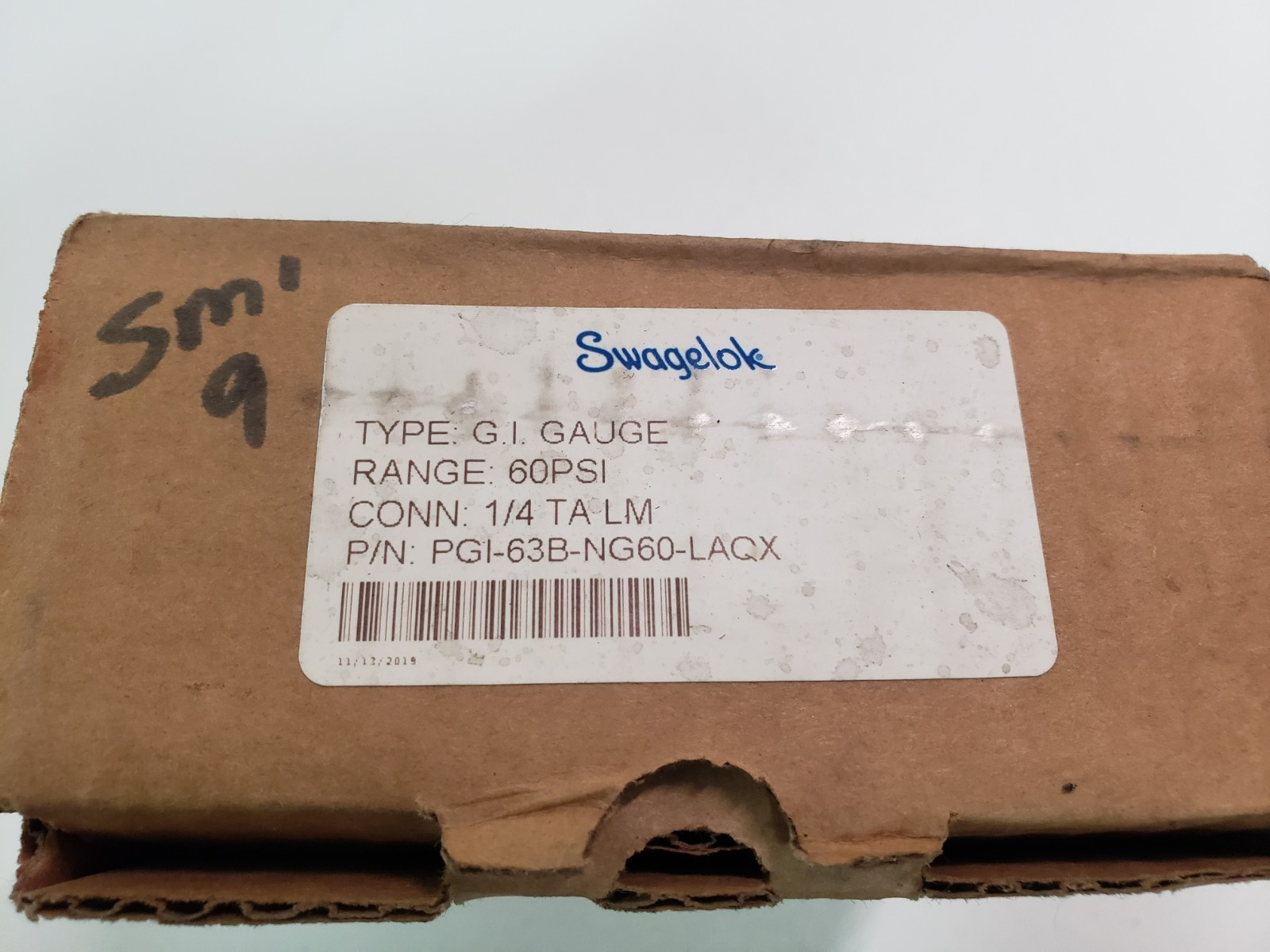 UNUSED – Swagelok PGI-63B-NG60-LAQX Pressure Gauge 60psi