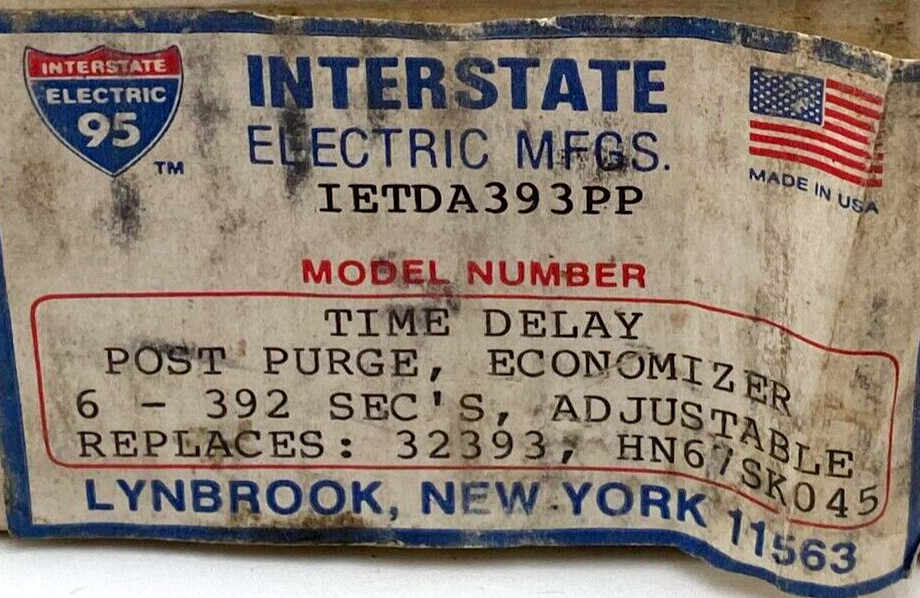 Interstate Electric IETDA393PP Time Delay Relay