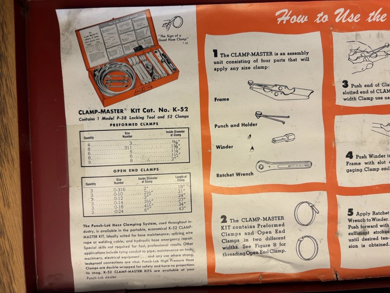 CLAMP-MASTER Punch Loc Band It Type Clamp Tool Set K-52 Kit & Steel Case USA