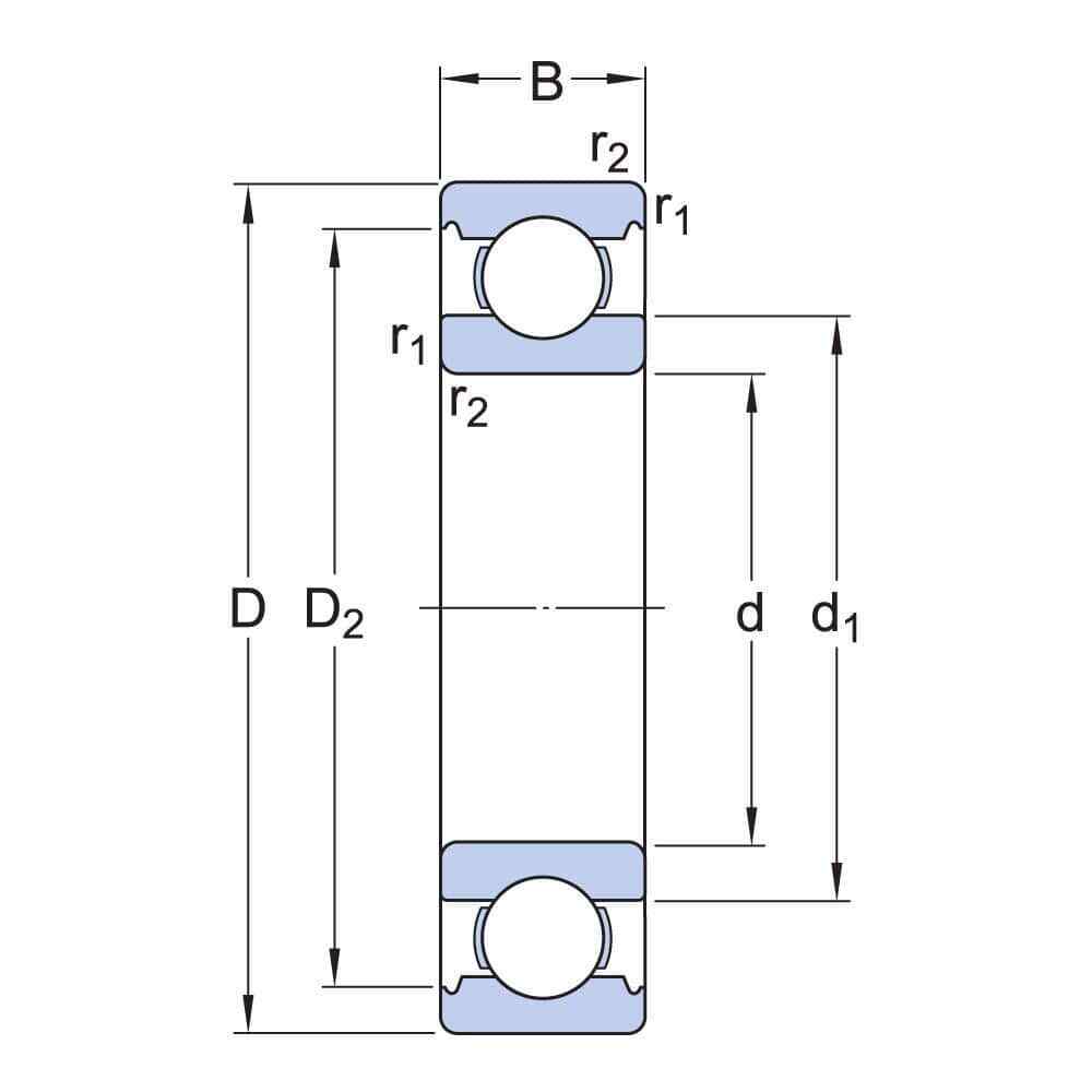 SKF 6205 2RSJEM Deep Groove Ball Bearing: 52 mm OD, Double Seal