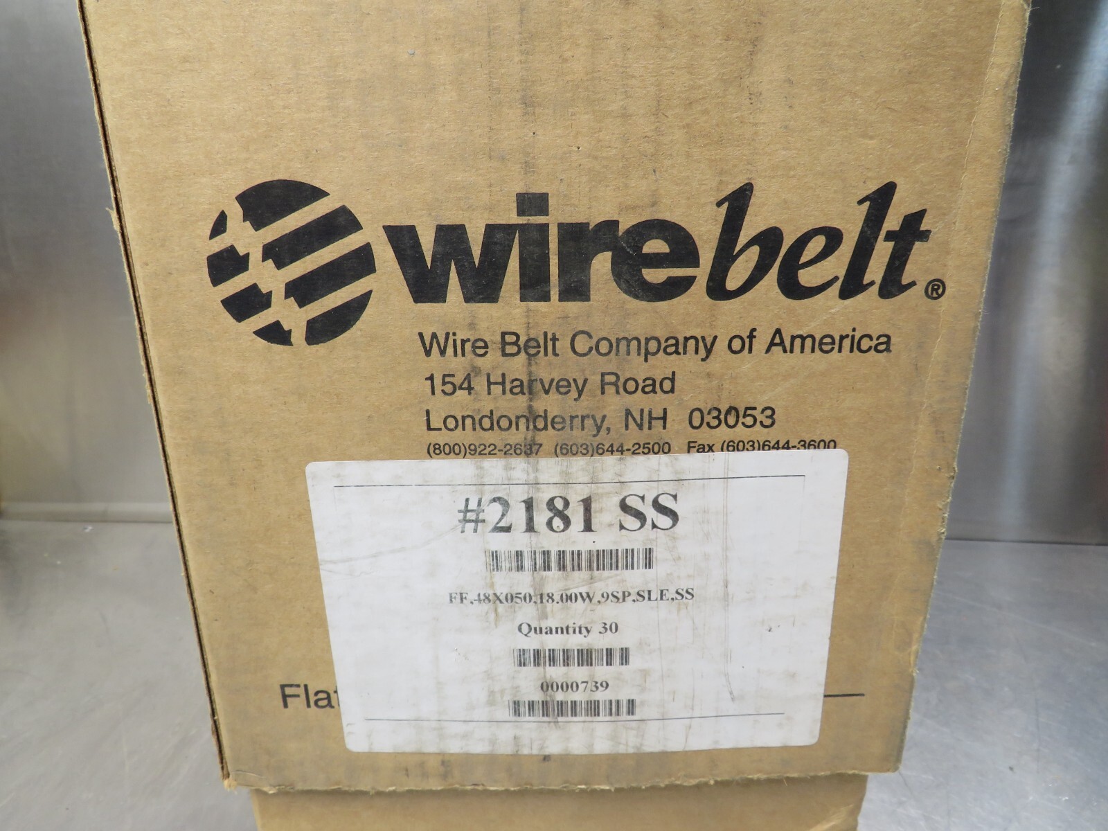 Wire Belt 2181SS FF,48×050,18.00W,9SP,SLE,SS 30 Feet