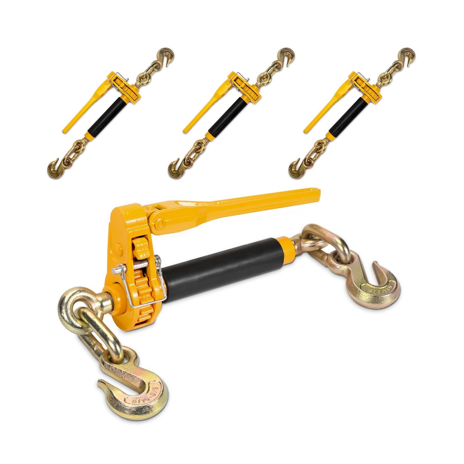 5/16″ – 3/8″ Folding Handle Load Binder, Heavy Duty Ratchet Chain Binder w/Gr…