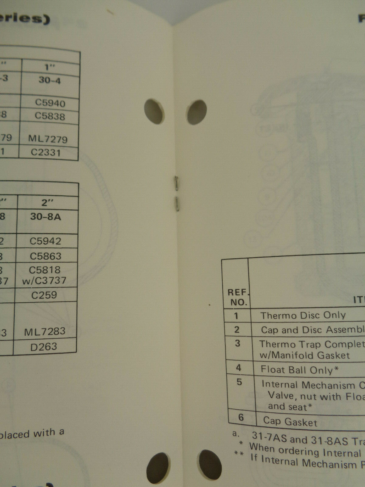 DUNHAM-BUSH Steam Specialties Hot Water Repair Parts Manual Form No. 2503H