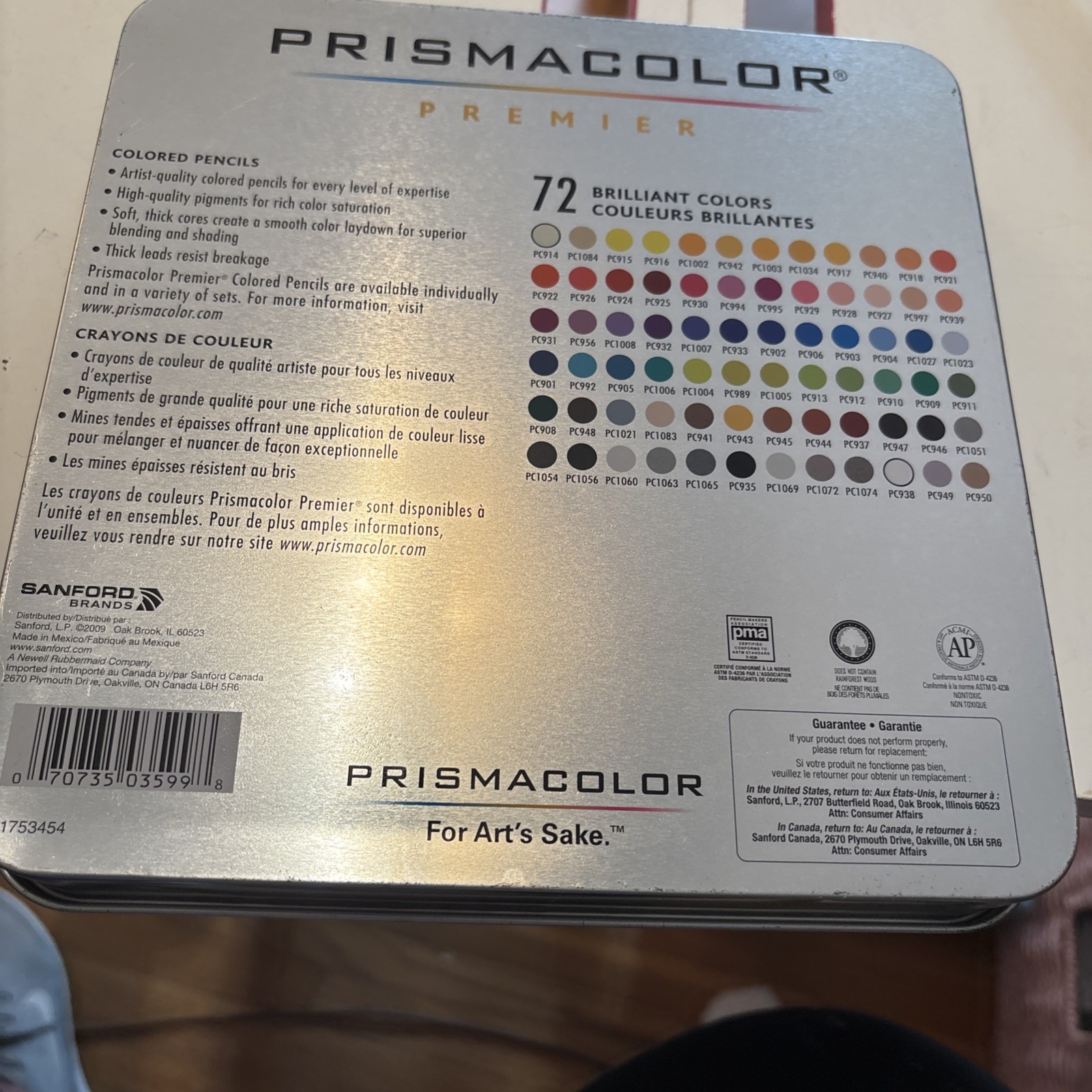 Sanford Prismacolor Premier Colored Pencils – Set of 72 pencils – used