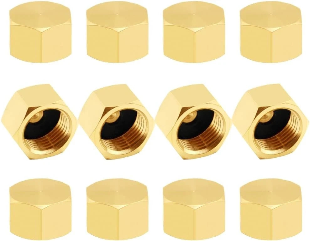 12PCS Brass 3/8 Inch Compression Caps, 3/8″ Female Stop Valve Cap Fitting for…