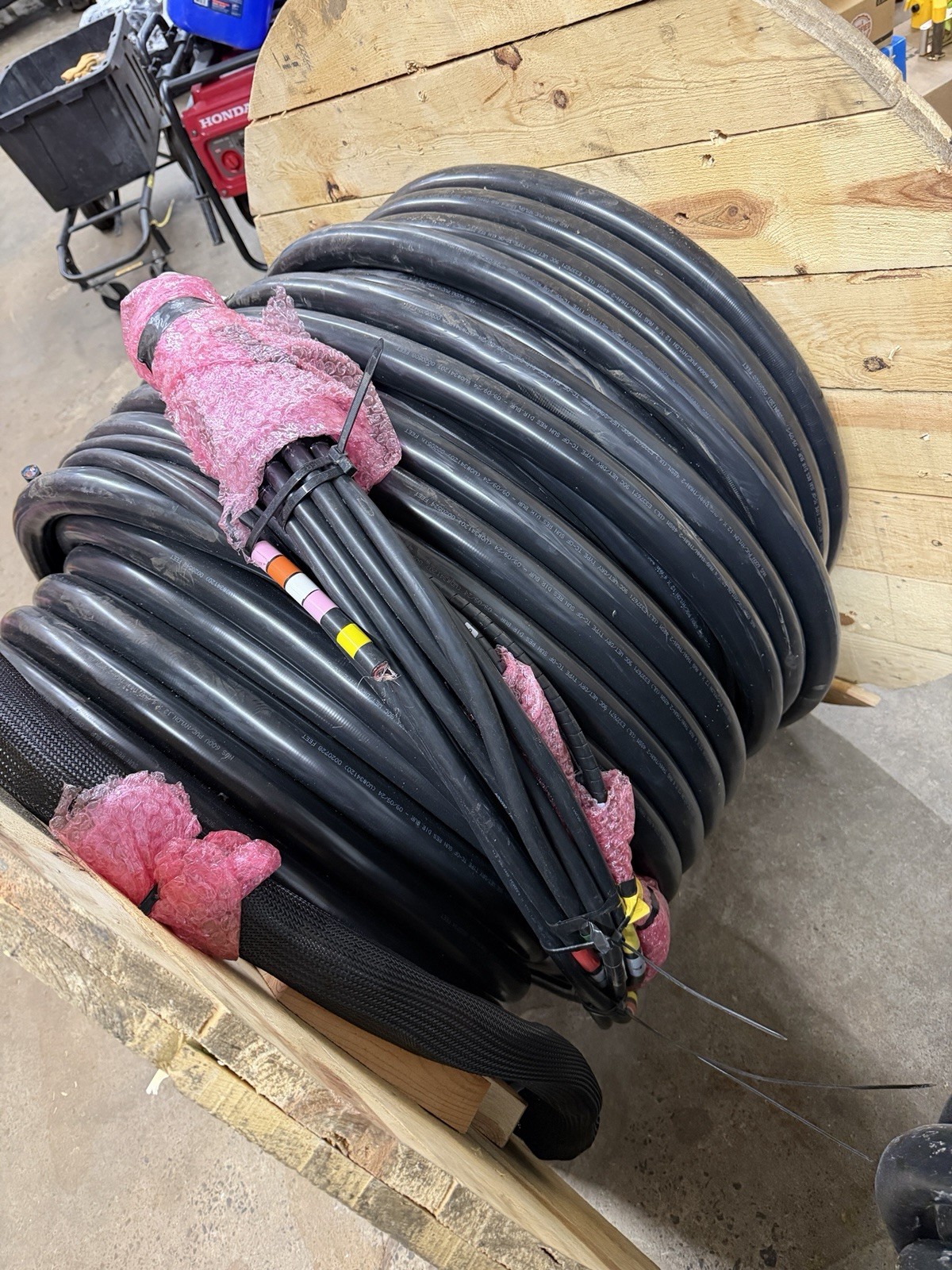 NEW 80M HiCap Hybrid Fiber Optic Power Cable Assembly 48SM 12×4 AWG Telecom