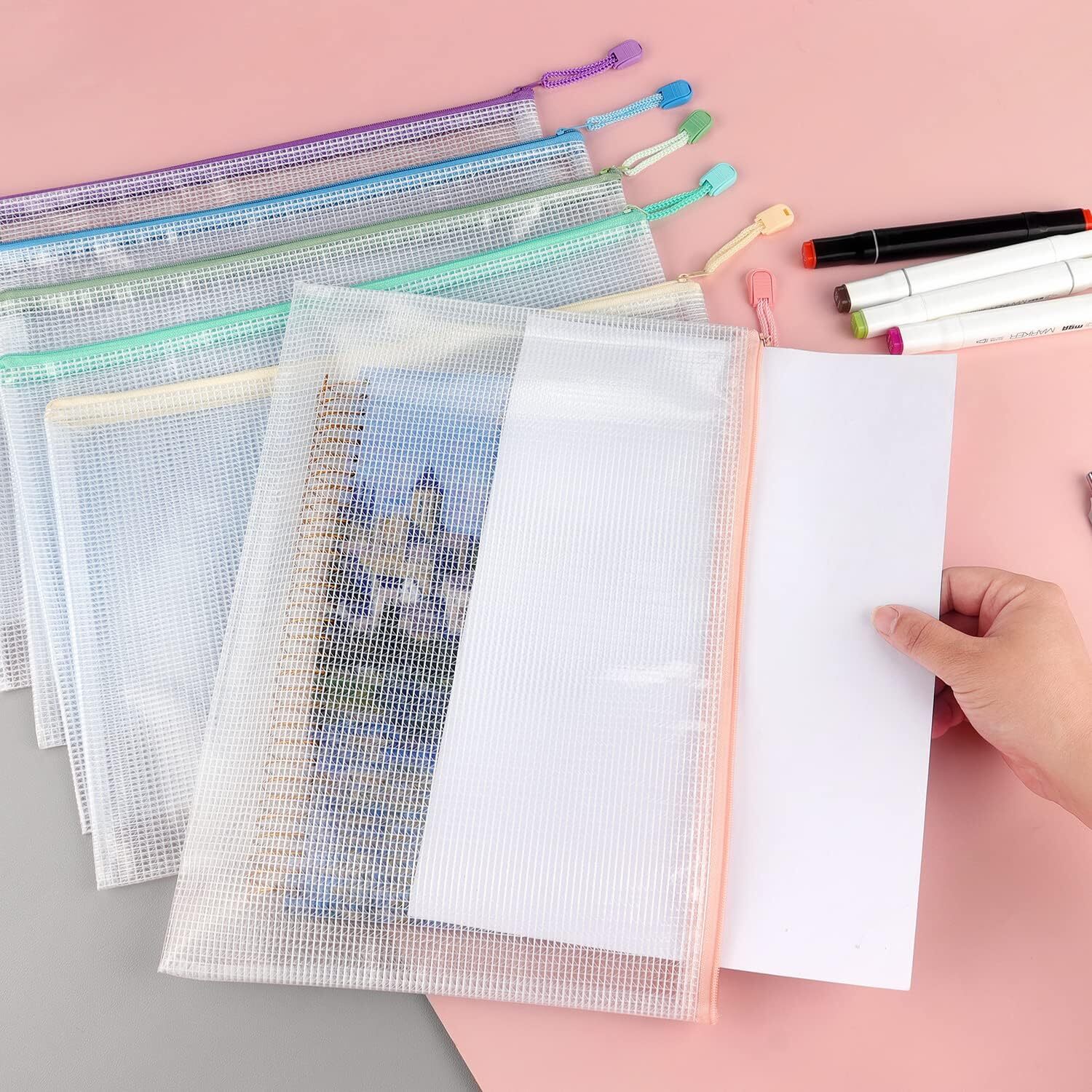Tamaki 6 Pack Mesh Zipper Pouch Bags Waterproof Durable 6