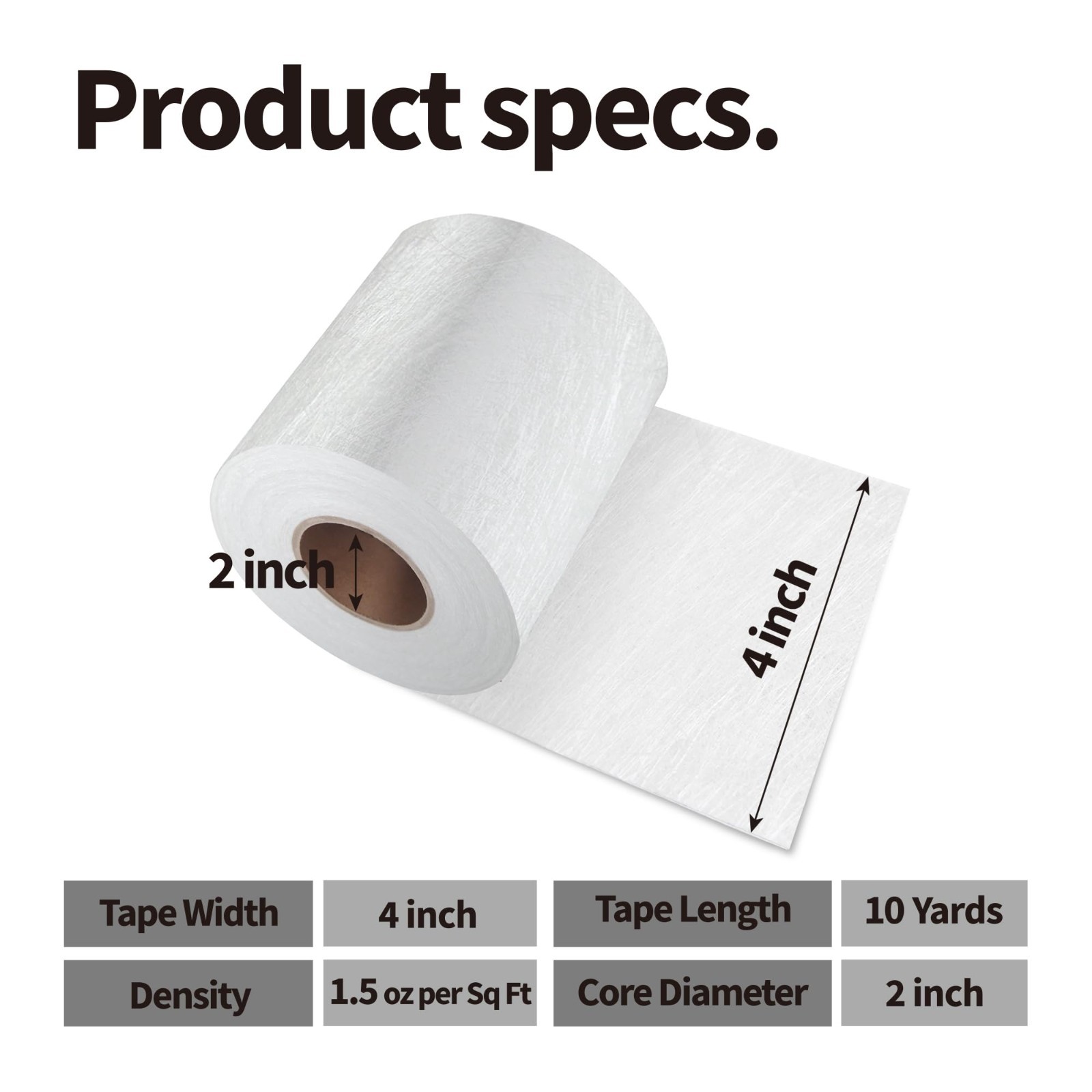 Fiberglass Mat Roll 4″ x 10 Yards, 1.5 oz Chopped Strand for Repair & Reinforcem