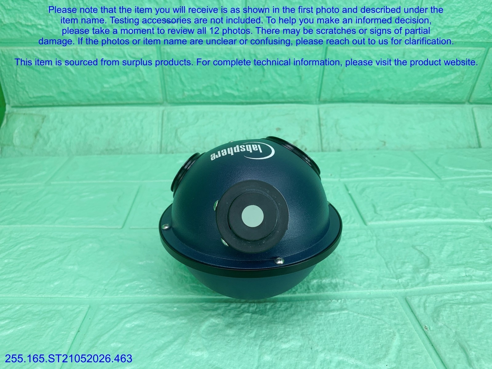 Newport 819M-B-11-1.0 819D Sphere Labsphere Light part as in photos, sn:9220.DHL