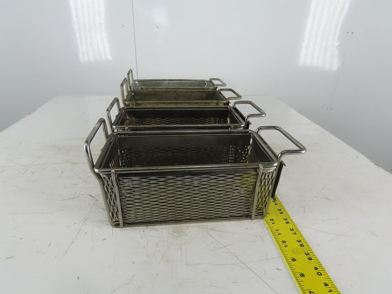 Rectangular Wire Expanded Metal Parts Washer Dip Basket 5″x10-1/2″x4-1/4″Lot of4