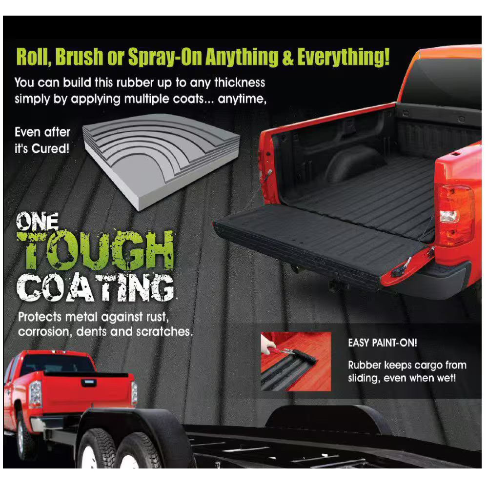 Environmentally Friendly Water Based Rubber Truck Bed Liner in Midnight (4-Box)