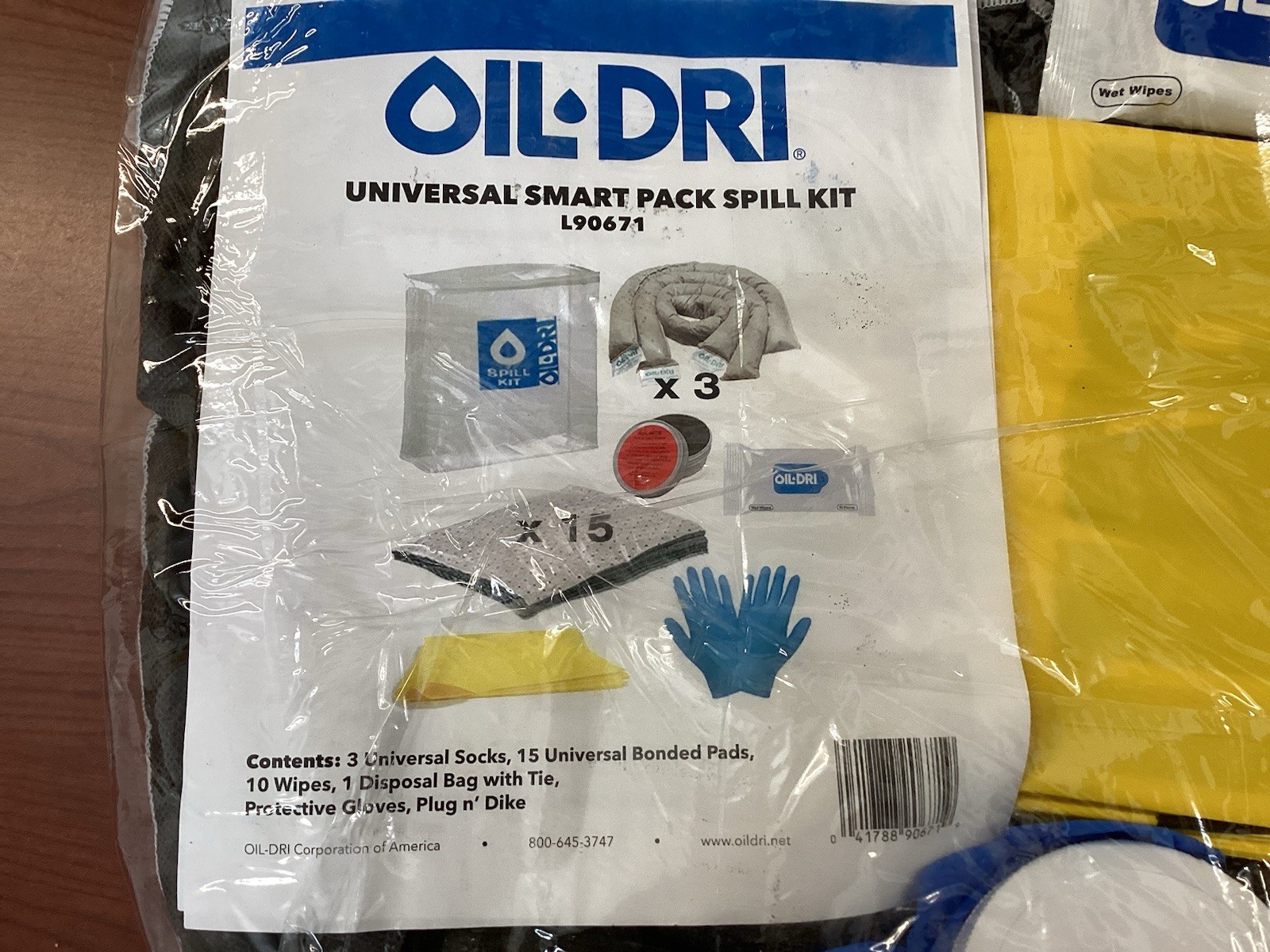 NEW 2PK Oil-Dri L90671 Spill Kit 7 Gal Volume Absorbed Per Kit Clear Bag C13