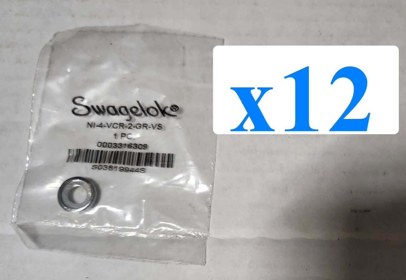 x12 NEW Swagelok NI-4-VCR-2-GR-VS GASKET VCR FACE SEAL FITTING NICKEL 1/4 INCH