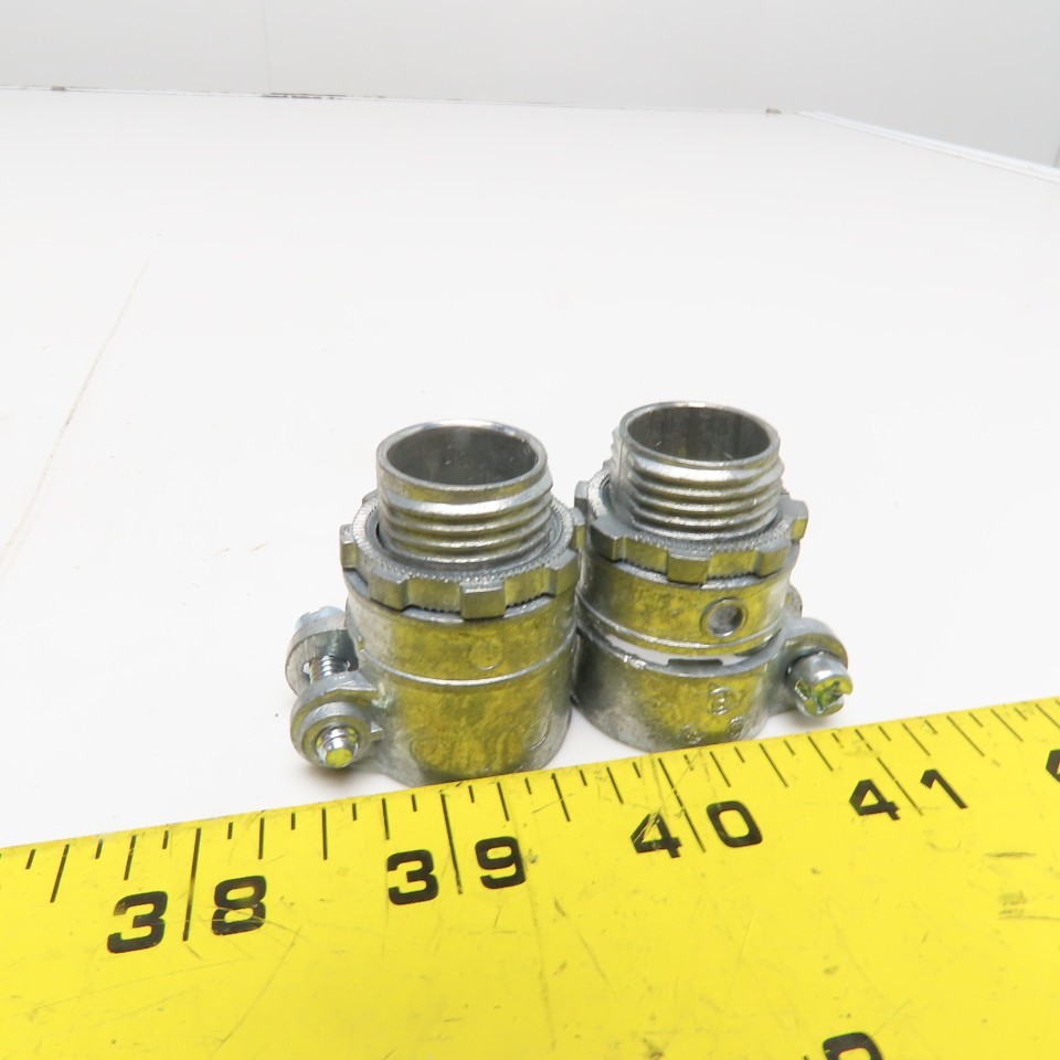Bridgeport 407-DC2 1/2″ FMC Squeeze Connectors Zinc Die Cast Lot of 47