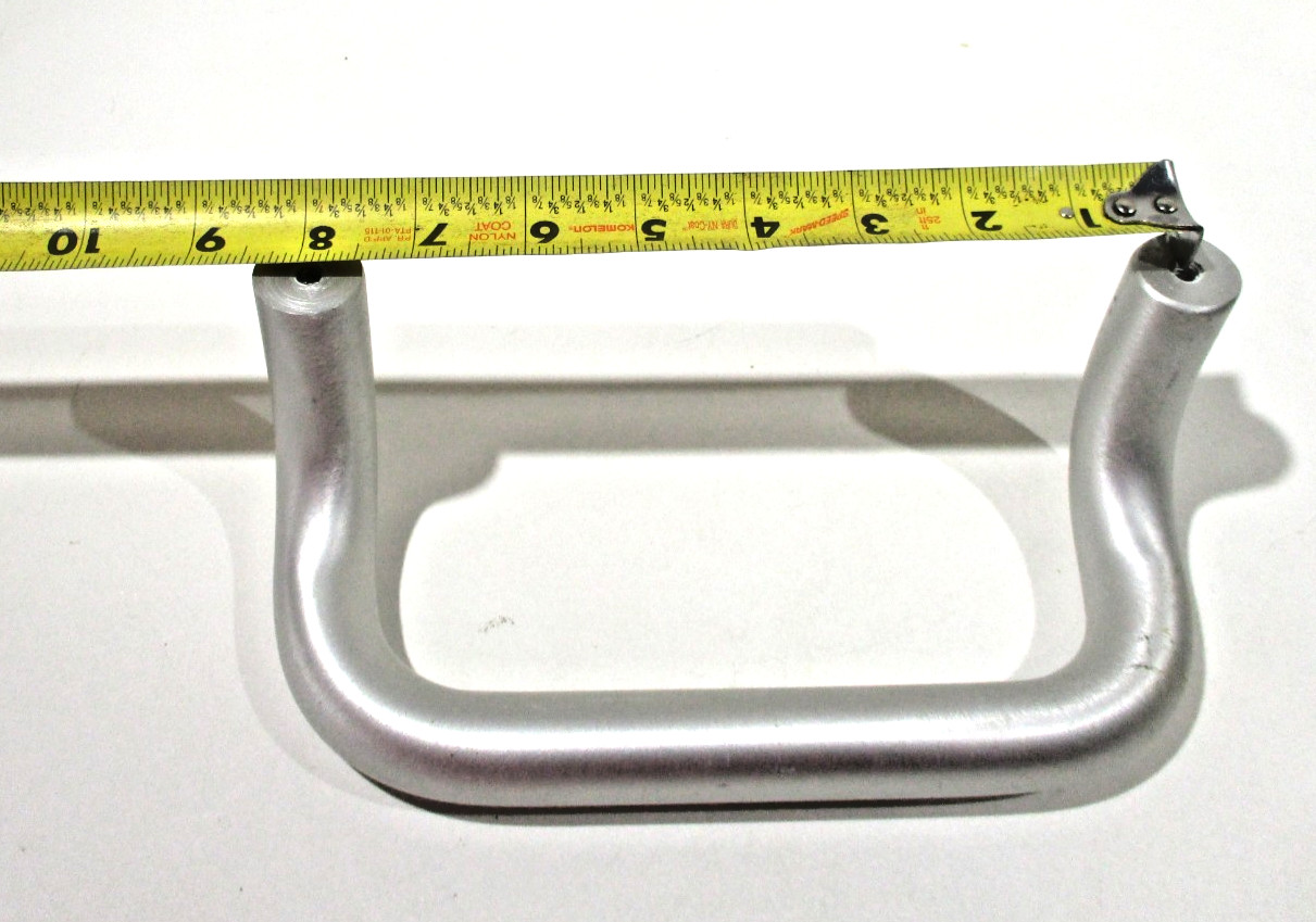 JW WINCO Pull Handle: Threaded Holes, Aluminum, Silver, 7.87 in Mounting Holes