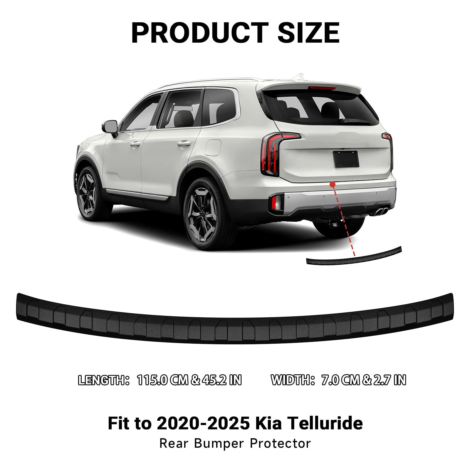 Hellet Rear Bumper Protector for Kia 2020-2025 2026 Telluride Accessories Mat…