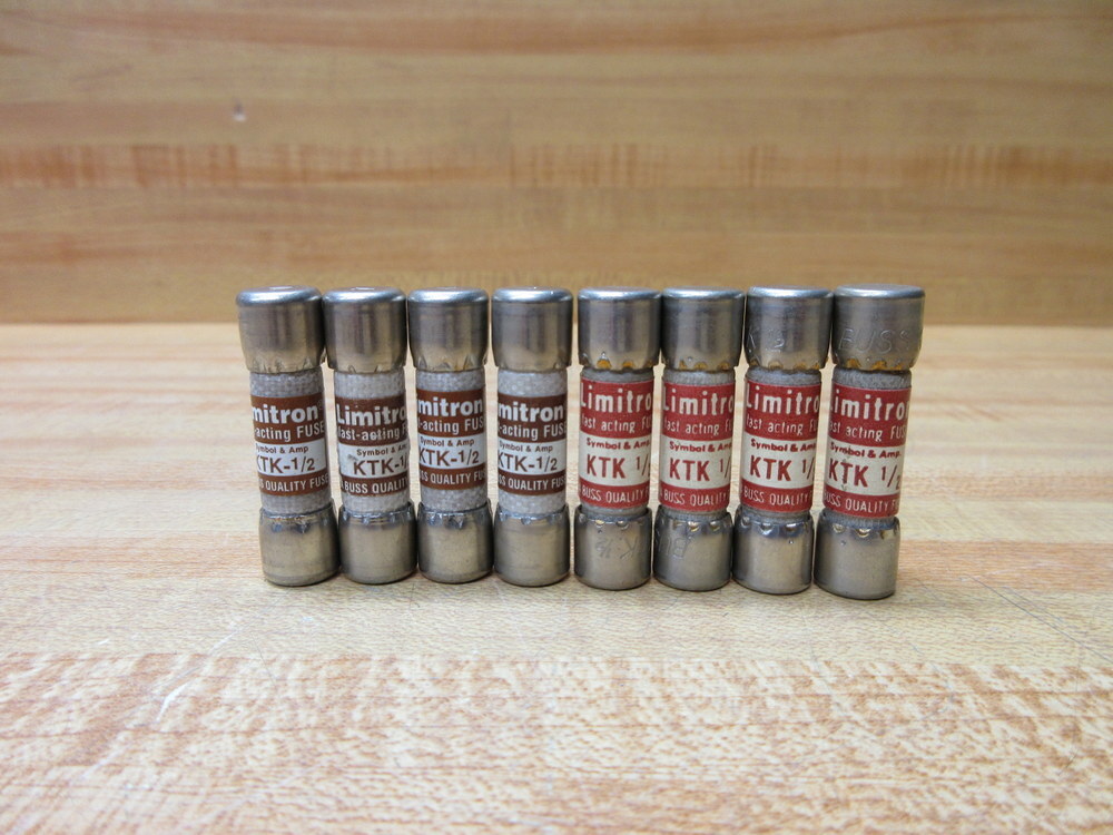 Buss KTK-1/2 Bussmann Fuse Cross Ref 6F129 (Pack of 8)
