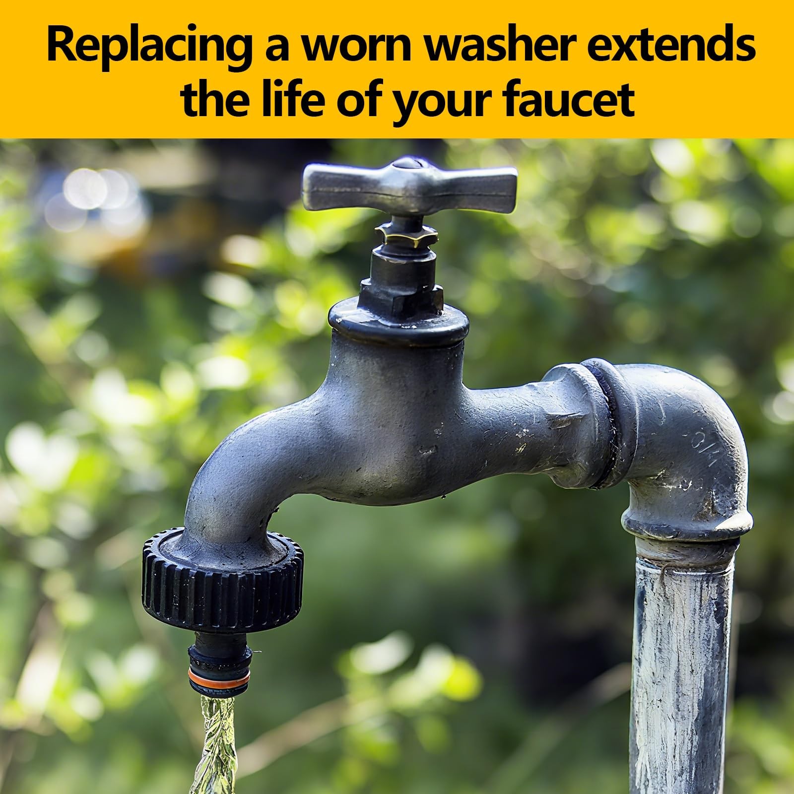 NBRINGO 114-Piece 12 Sizes Faucet Washer Assortment Kit – Flat & 12, Black