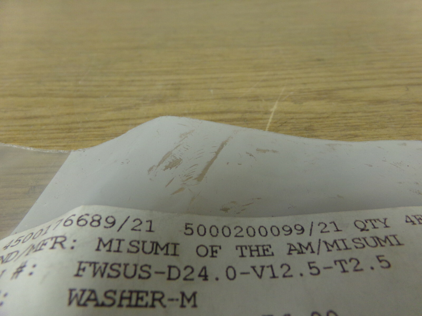 NEW Misumi FWSUS-D24.0-V12.5-T2.5 Washers, Lot of 2 *FREE SHIPPING*